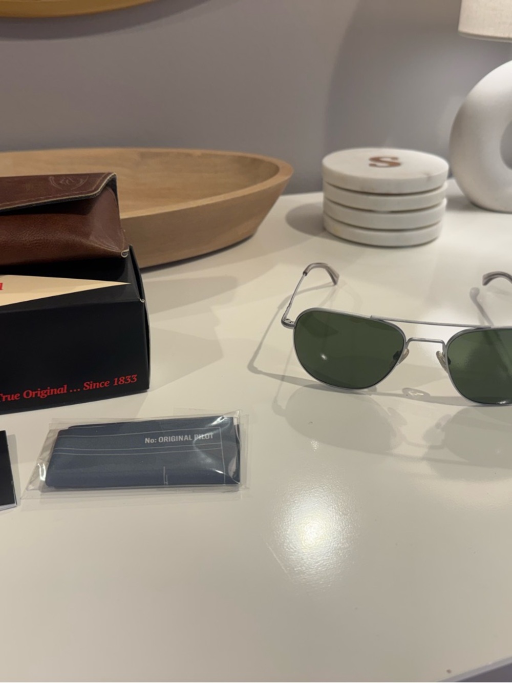 America Optical Aviator Metal Frame Sunglasses Unisex